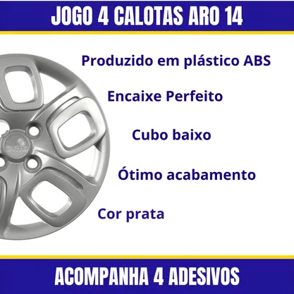 Jogo Calota Aro 14 Uno Way 2015 a 2018 