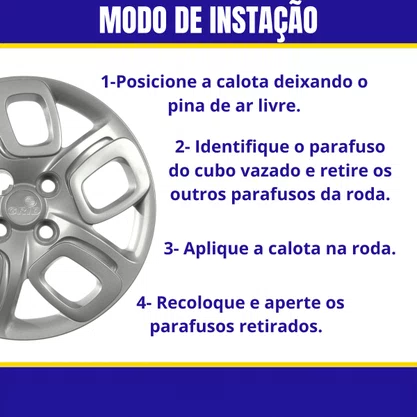 Jogo Calota Aro 14 Uno Way 2015 a 2018 