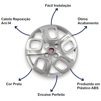Jogo Calota Aro 14 Uno Way 2015 a 2018 