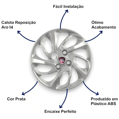 Jogo Calota Aro 14 Palio Uno Way 2015 Até 2016 Attractive 
