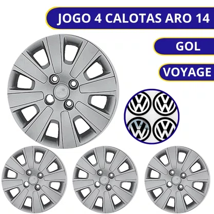 Jogo Calota Aro 14 Volkswagen Gol Voyage 2009 Até 2010