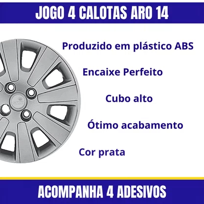 Jogo Calota Aro 14 Volkswagen Gol Voyage 2009 Até 2010