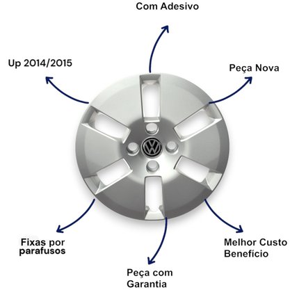 Jogo Calota Aro 14 Volkswagen UP 2014 ate 2016