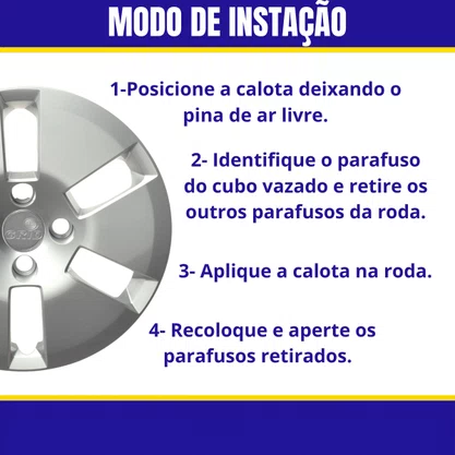 Jogo Calota Aro 14 Volkswagen UP 2014 ate 2016