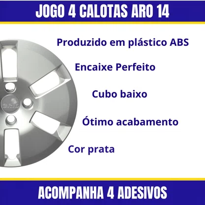 Jogo Calota Aro 14 Volkswagen UP 2014 ate 2016