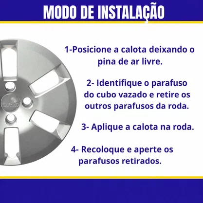 Jogo Calota Aro 14 Volkswagen UP 2014 ate 2016