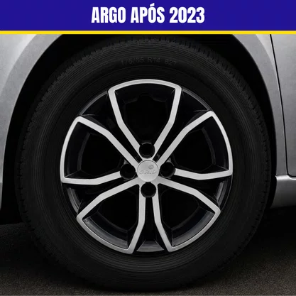 Jogo Calota Aro 15 Argo Após 2023 Prata Preto