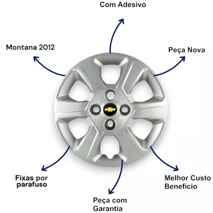 Jogo Calota Aro 15 Chevrolet Montana 2011 Até 2020