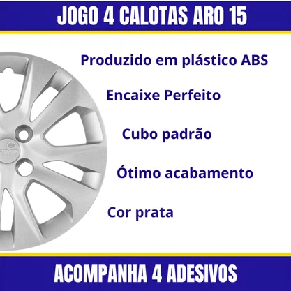 Jogo Calota Aro 15 Chevrolet Onix Prisma Após 2020 