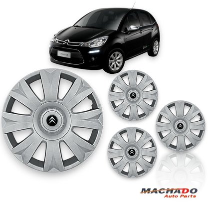 Jogo Calota Aro 15 Citroen C3 2014 Até 2015