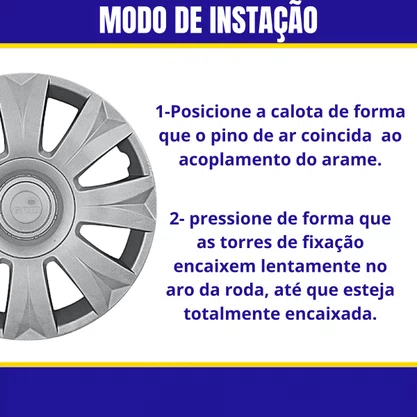 Jogo Calota Aro 15 Citroen C3 2014 Até 2015