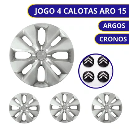 Jogo Calota Aro 15 Citroen C3 2014 Até 2018 