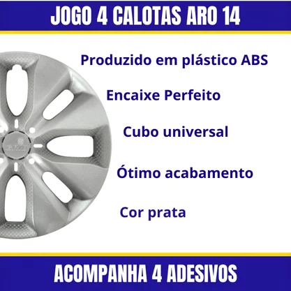 Jogo Calota Aro 15 Citroen C3 2014 Até 2018 