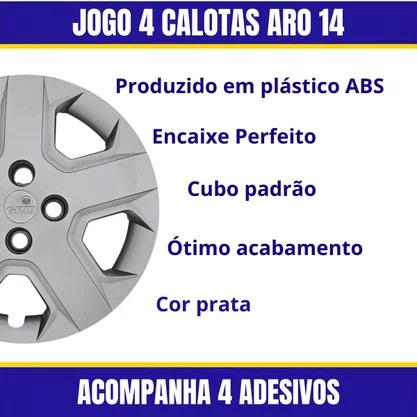 Jogo Calota Aro 15 Cobalt Spin 2013 Até 2020