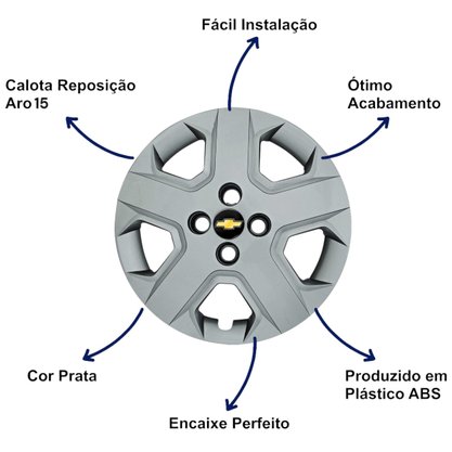 Jogo Calota Aro 15 Cobalt Spin 2013 Até 2020