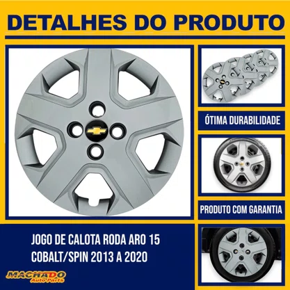 Jogo Calota Aro 15 Cobalt Spin 2013 Até 2020