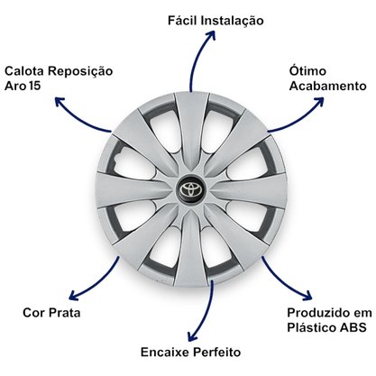 Jogo Calota Aro 15 Corolla Após 2010