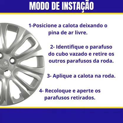 Jogo Calota Aro 15 Fiat Punto 2007 Até 2016 