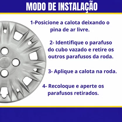 Jogo Calota Aro 15 Ford New Fiesta 2014 Até 2017