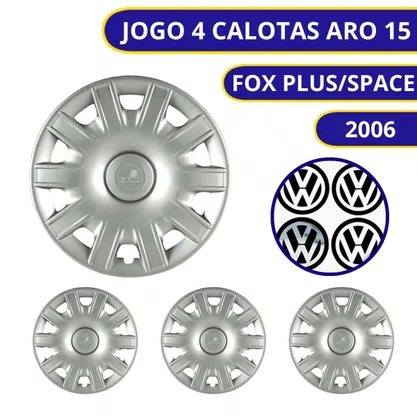Jogo Calota Aro 15 Fox 2006 a 2009 Pressão