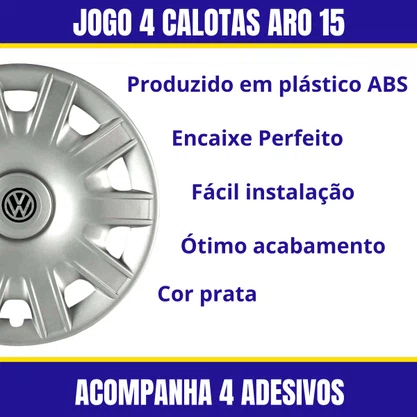 Jogo Calota Aro 15 Fox 2006 a 2009 Pressão