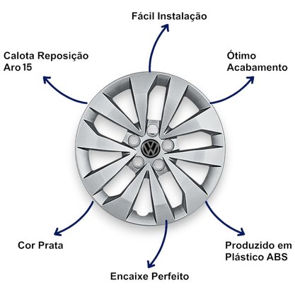 Jogo Calota Aro 15 Fox Polo 2015 Até 2020