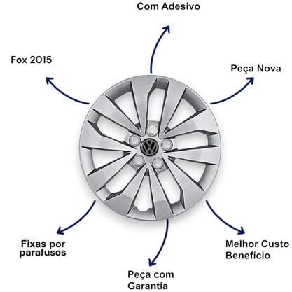 Jogo Calota Aro 15 Fox Polo 2015 Até 2020