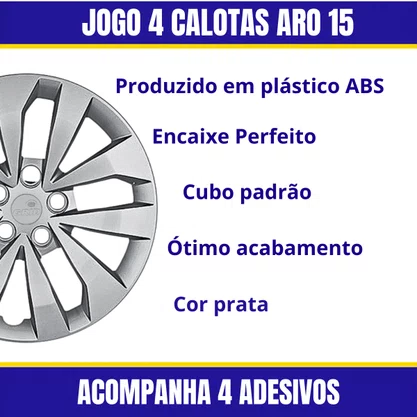 Jogo Calota Aro 15 Fox Polo 2015 Até 2020