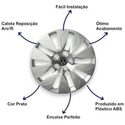 Jogo Calota Aro 15 Fox Space Fox Polo Após 2015 