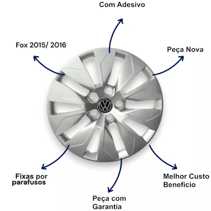 Jogo Calota Aro 15 Fox Space Fox Polo Após 2015 