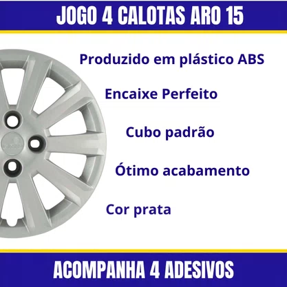 Jogo Calota Aro 15 Gol Voyage G5 2009 Até 2013