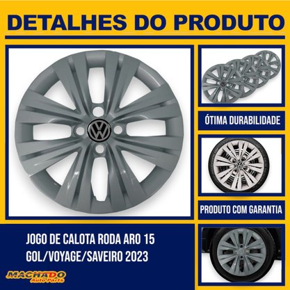 Jogo Calota Aro 15 Gol Voyage Saveiro G7 Após 2017 Grafite