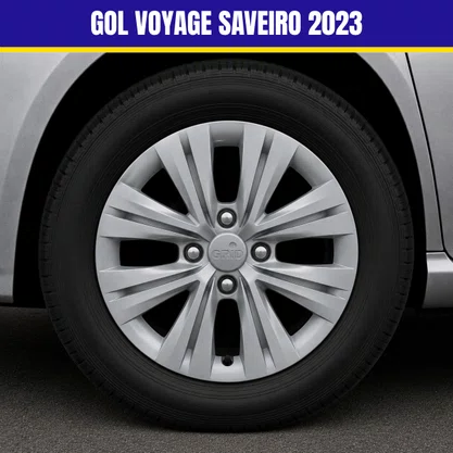 Jogo Calota Aro 15 Gol Voyage Saveiro 2023 Prata