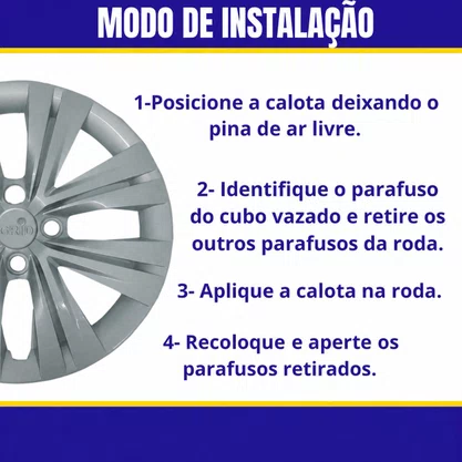 Jogo Calota Aro 15 Gol Voyage Saveiro 2023 Prata