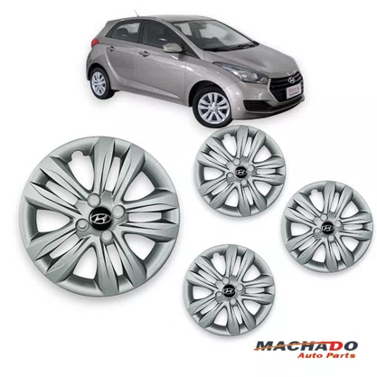 Jogo Calota Aro 15 HB20 Hatch Sedan 2012 Até 2016 Prata