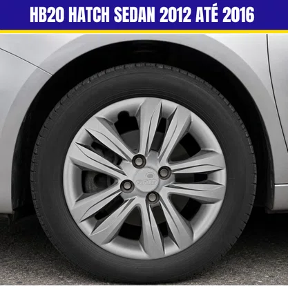 Jogo Calota Aro 15 HB20 Hatch Sedan 2012 Até 2016 Prata