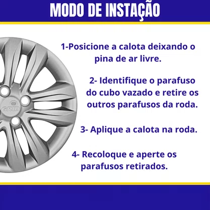 Jogo Calota Aro 15 HB20 Hatch Sedan 2012 Até 2016 Prata