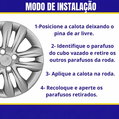Jogo Calota Aro 15 HB20 Hatch Sedan 2012 Até 2016 Prata