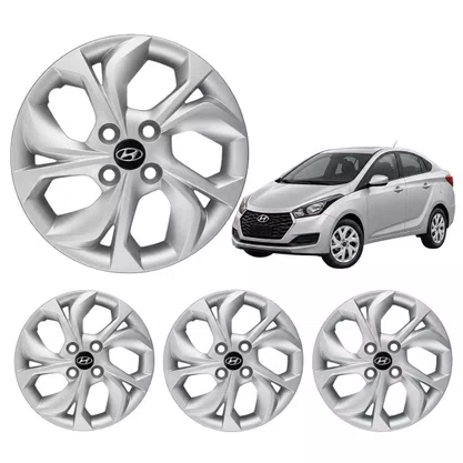 Jogo Calota Aro 15 Hyundai Hatch Sedan HB20 2019 Até 2022 
