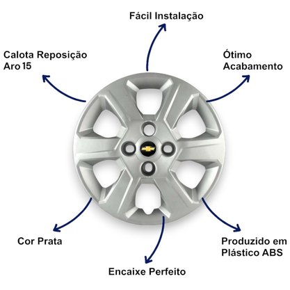 Jogo Calota Aro 15 Chevrolet Montana 2011 Até 2020