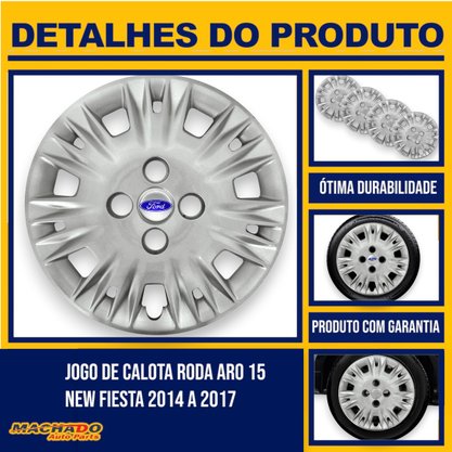 Jogo Calota Aro 15 Ford New Fiesta 2014 Até 2017