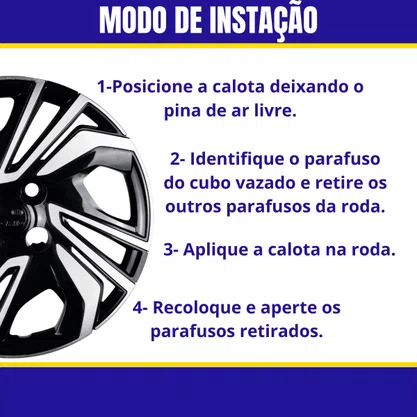 Jogo Calota Aro 15 Onix Hatch Plus Após 2023 Preto Prata
