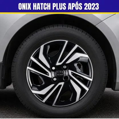 Jogo Calota Aro 15 Onix Hatch Plus Após 2023 Preto Prata