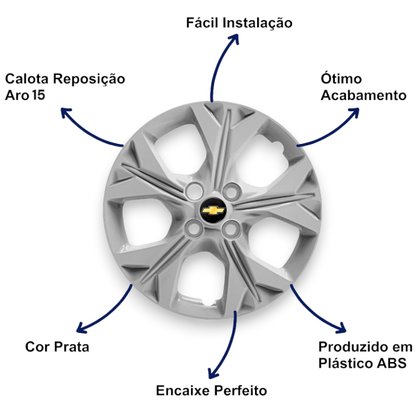 Jogo Calota Aro 15 Onix Prisma Após 2021