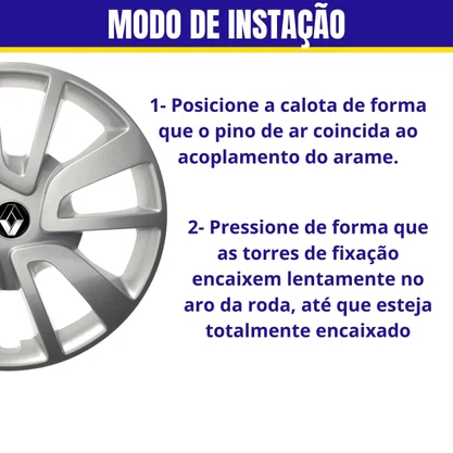 Jogo Calota Aro 15 Renault Sandero Logan 2014 Até 2020