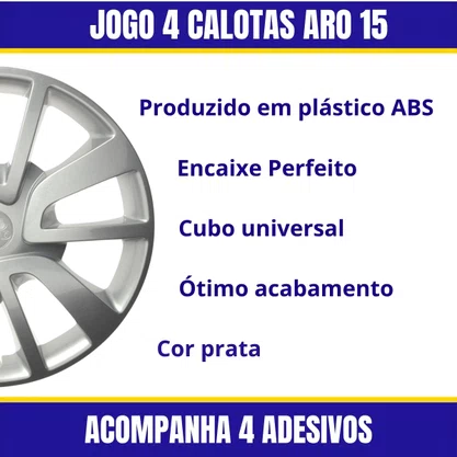 Jogo Calota Aro 15 Renault Sandero Logan 2014 Até 2020