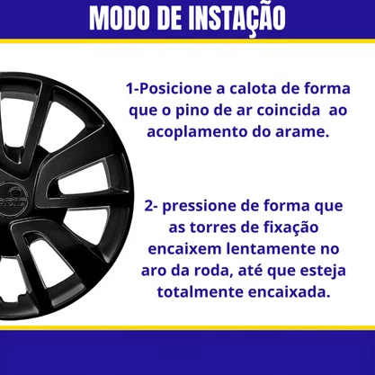 Jogo Calota Aro 15 Sandero Logan 2014 Até 2020 Preto Brilho