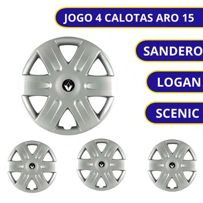 Jogo Calota Aro 15 Sandero Logan Scenic 2008 Até 2014