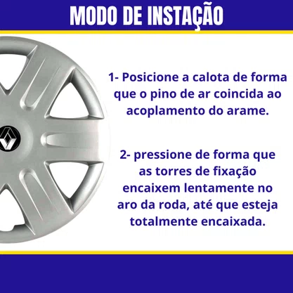 Jogo Calota Aro 15 Sandero Logan Scenic 2008 Até 2014