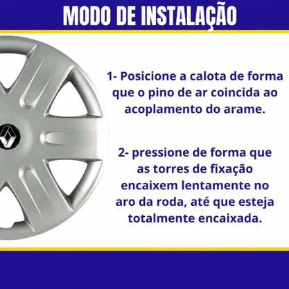 Jogo Calota Aro 15 Sandero Logan Scenic 2008 Até 2014
